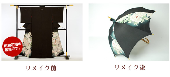 着物リメイク日傘